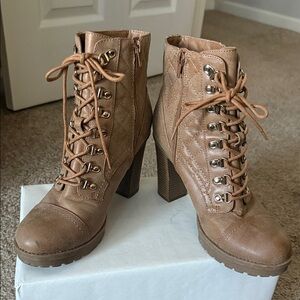 G by Guess Brown Lace-Up Boots